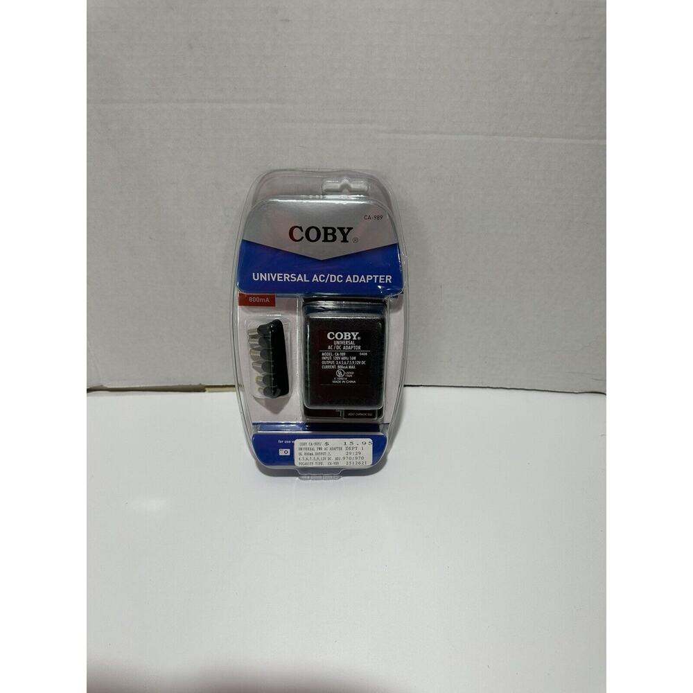 Coby CA-989 AC/DC Power Adapter‎ Output 1.5V 3V 4.5V 5V 6V 7.5V 9V 12V 800mA